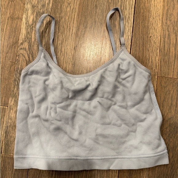 Garage Gray- blue Ribbed cropped Tank Top size small - Picture 2 of 6